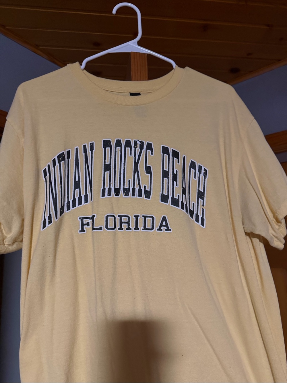 Gildan Pale Yellow Indian Rocks Beach Florida Short Sleeve Tee